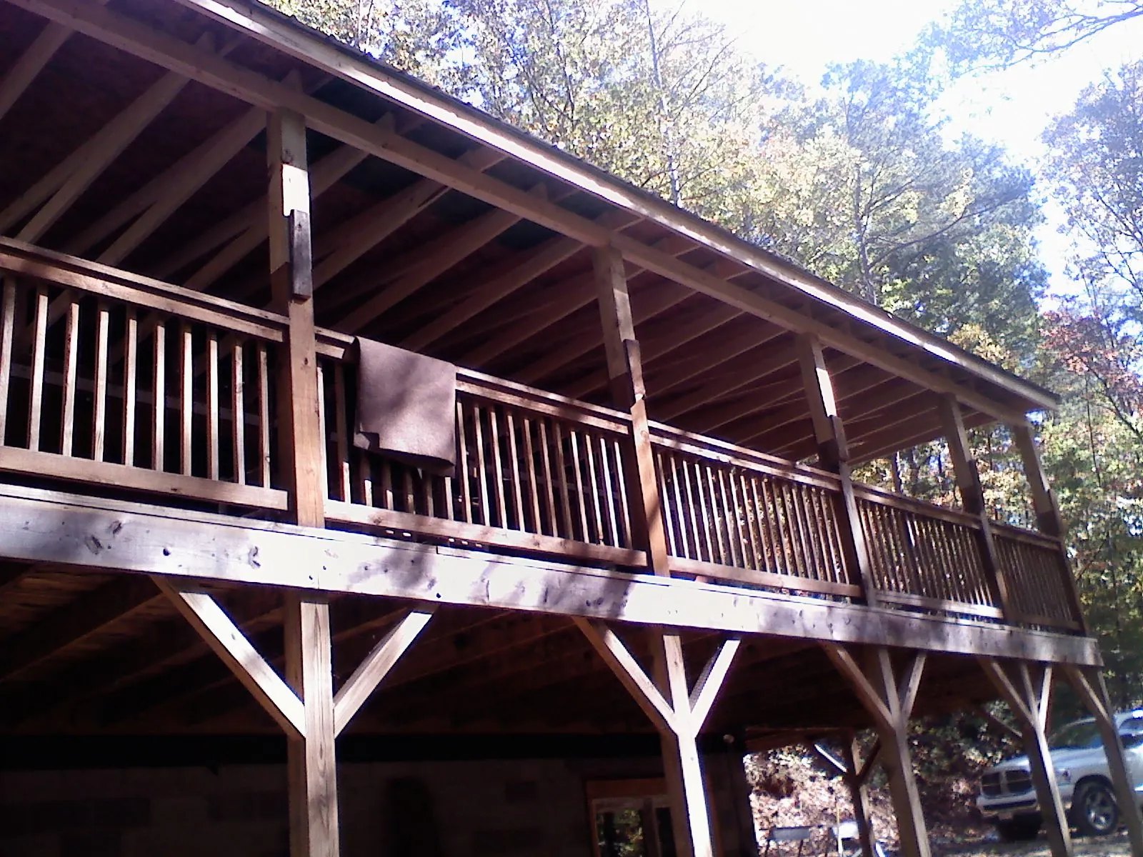 Timber framing under a new elevated porch and deck — Roof Leak Repair in Summer Lake by Roofing Brothers